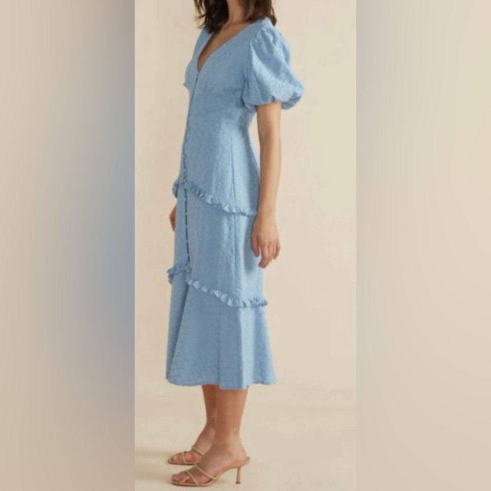 Minkpink Meda Midi Dress-Blue Medium Nwot